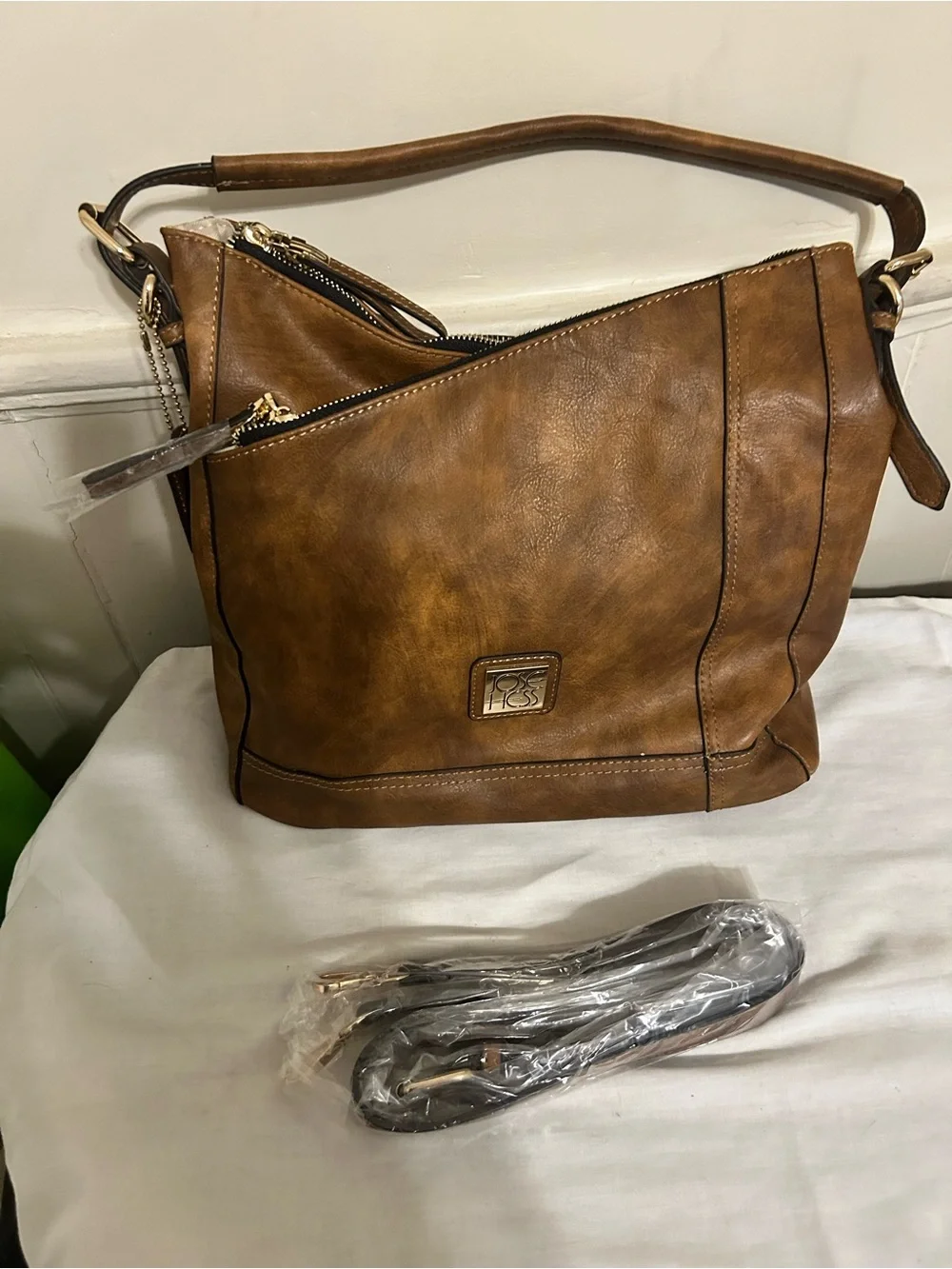 Jose Hess “For My Daughter Designer Bag” Cognac Brown Shoulder/Crossbody Bag/New